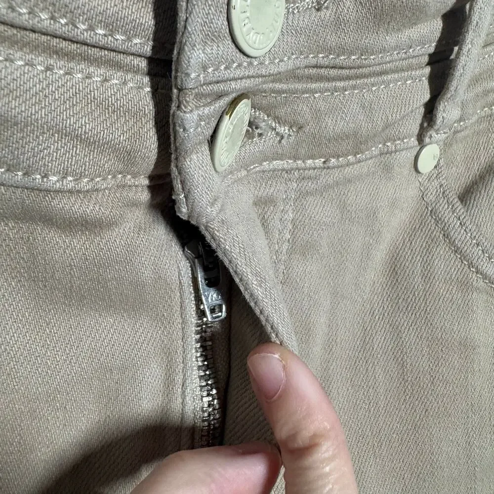 Judy Blue Garment Dyed Tummy Control Jean Pants Women 7/28 Tan Flare Leg‎ Boho